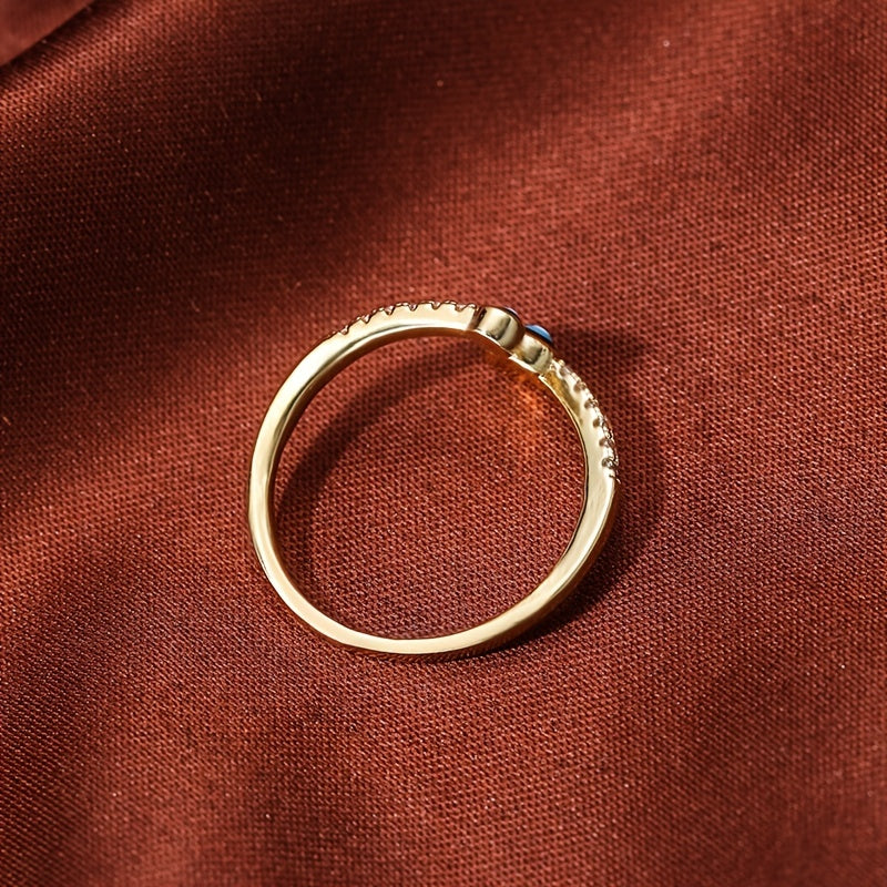 Copper Zircon Enamel Drip Ring Devil's Eye Vintage Ring Open Ring Charms Jewelry Gift Birthday Gifts For Women Wife Her