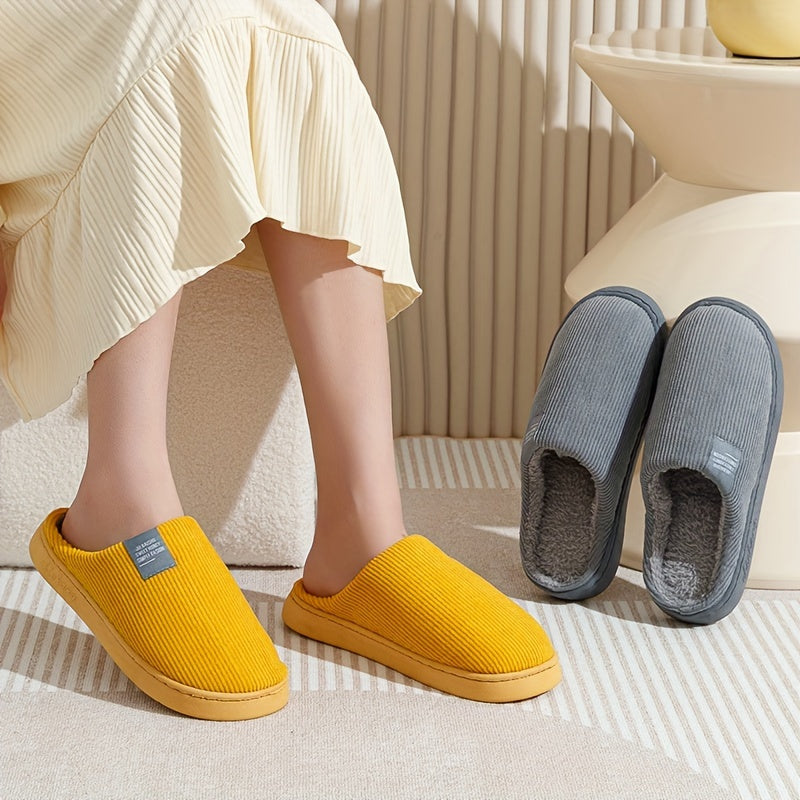 Women's Thick Bottom Home Slippers, Household Plush Slippers, Anti-slip Thermal Slippers