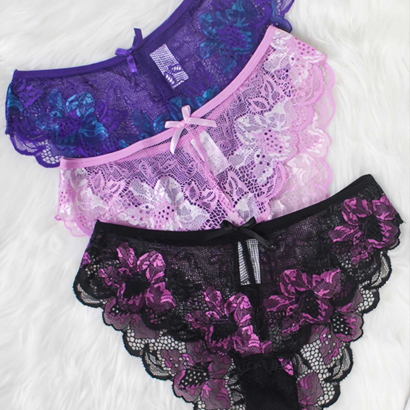 Women's Sexy Lace Panties, Women's Sheer Cutout Lace Bikini Panties