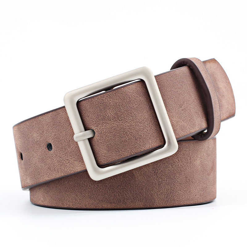 Women PU Belts For Jeans Luxury Brand Designer Belts Female Square Metal Pin Buckle Belt
