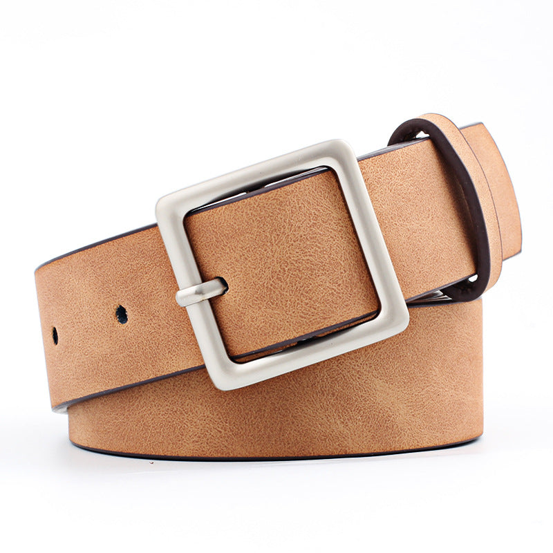 Women PU Belts For Jeans Luxury Brand Designer Belts Female Square Metal Pin Buckle Belt