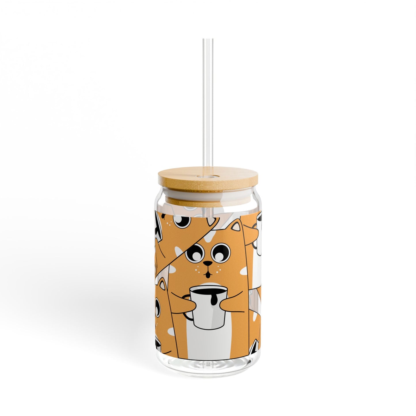 Cute Cat Sipper Glass, 16oz - Fun Drinkware for Cat Lovers, Perfect for Parties, Gifts, Kids, and Home Decor