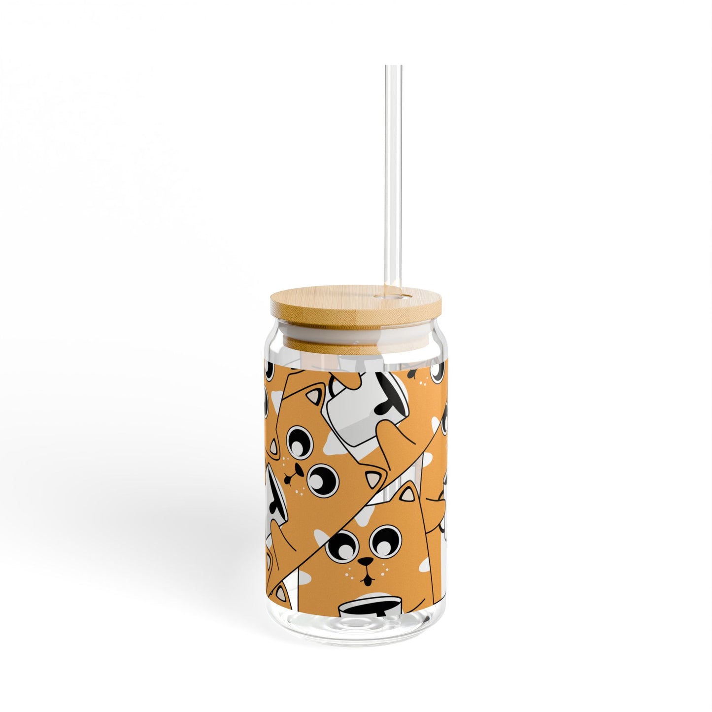Cute Cat Sipper Glass, 16oz - Fun Drinkware for Cat Lovers, Perfect for Parties, Gifts, Kids, and Home Decor