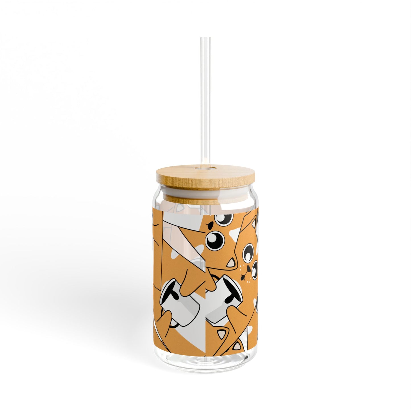 Cute Cat Sipper Glass, 16oz - Fun Drinkware for Cat Lovers, Perfect for Parties, Gifts, Kids, and Home Decor
