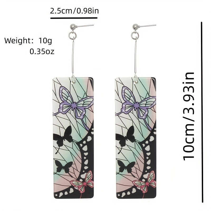 Anime Butterfly Acrylic Drop Dangle Earrings Cosplay Accessories For Women
