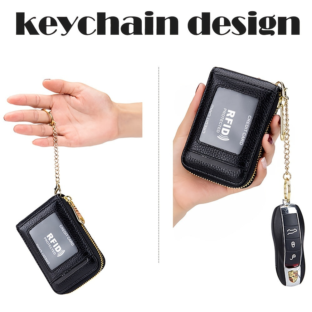 Premium RFID Blocking Card Holder Wallet - Secure Zip Around Design with Multiple Compartments for Easy Organization - Stylish Casual Style for Everyday Use