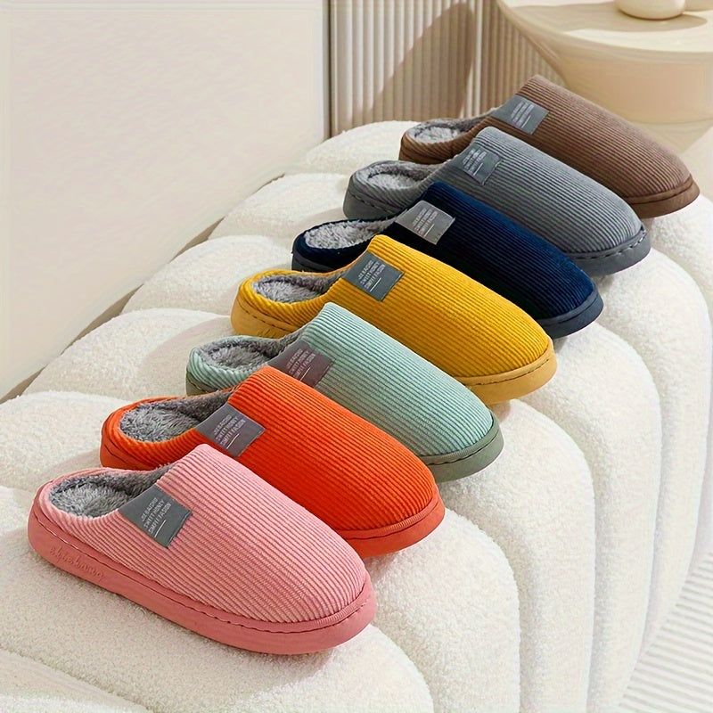 Women's Thick Bottom Home Slippers, Household Plush Slippers, Anti-slip Thermal Slippers