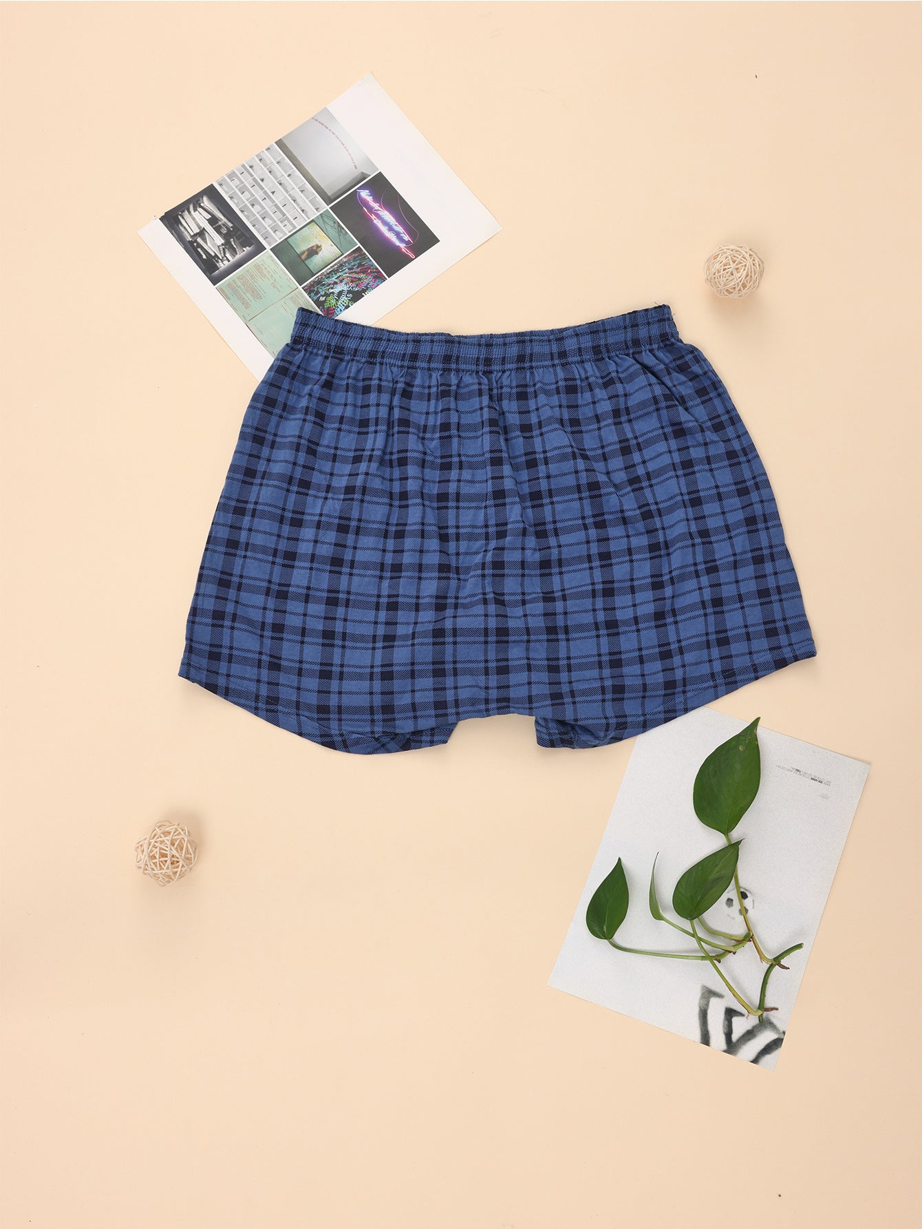 Men's cotton Comfortable Plaid Boxers Underwear