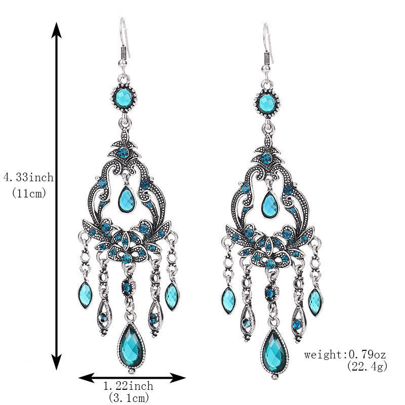 Elegant Vintage Textured Water Drop Earrings | Chic & Lightweight Longline Design | Sophisticated Fashion Accessory