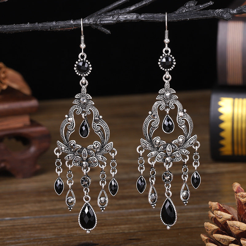 Elegant Vintage Textured Water Drop Earrings | Chic & Lightweight Longline Design | Sophisticated Fashion Accessory