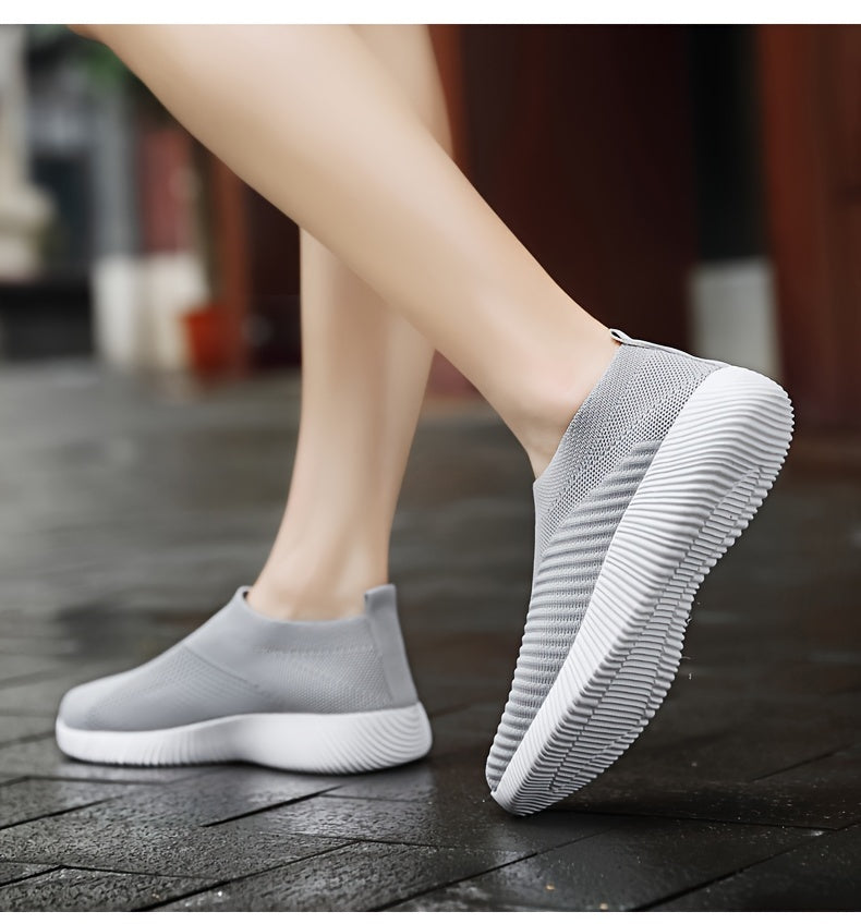 Women's Casual Sneakers, Lightweight Soft Bottom Running Shoes, Breathable Slip-on Walking Shoes plus size