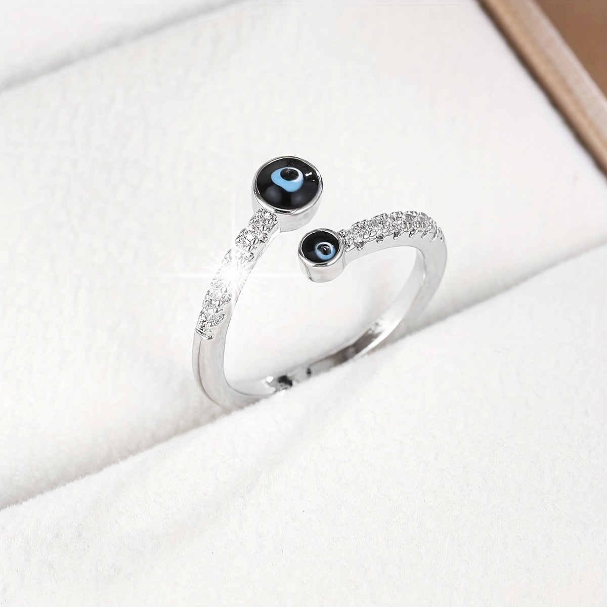Copper Zircon Enamel Drip Ring Devil's Eye Vintage Ring Open Ring Charms Jewelry Gift Birthday Gifts For Women Wife Her