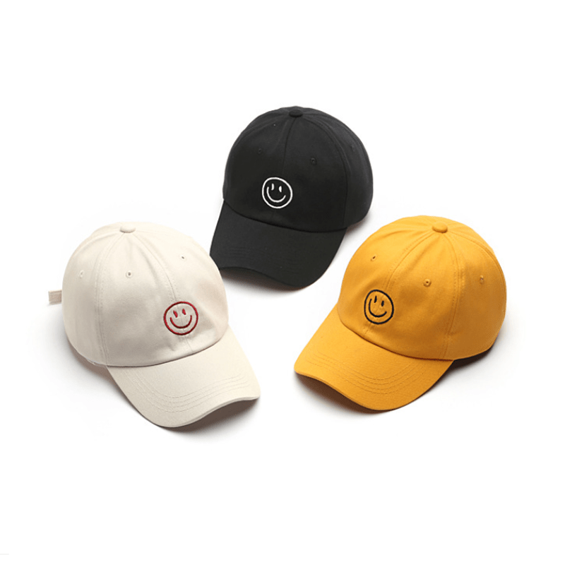 1pc Mens Classic Smile Face Baseball Cap - Soft Cotton, Lightweight, Adjustable, Sunscreen, Embroidered Lettering, Ideal Gift for Daily Casual Wear