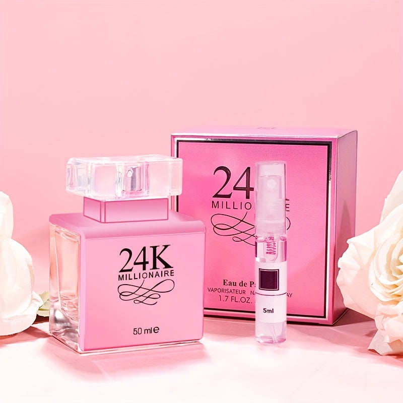 1.7oz Women's Perfume Spray, Long-Lasting Fruity Scent in Pink Bottle, Exudes Charm and Elegance for Any Occasion---The Perfect Gift