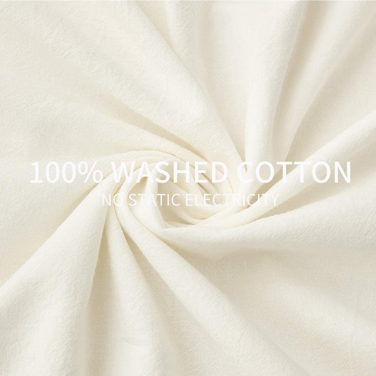 Soft and Durable Modern White Duvet Cover Set with Coconut Button Closure and Corner Strings for Queen/King Beds