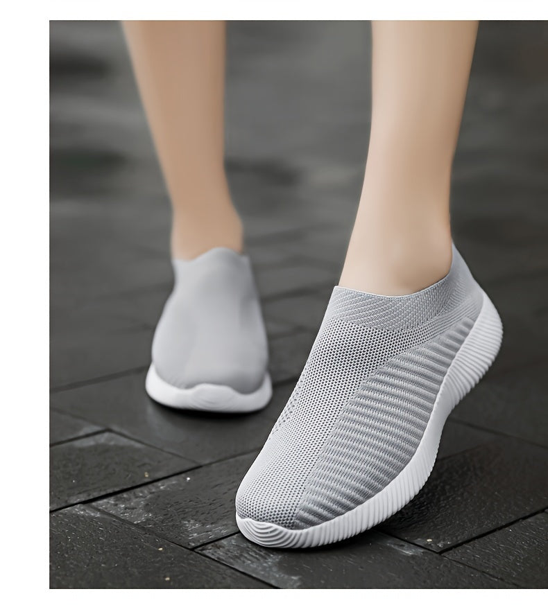 Women's Casual Sneakers, Lightweight Soft Bottom Running Shoes, Breathable Slip-on Walking Shoes plus size