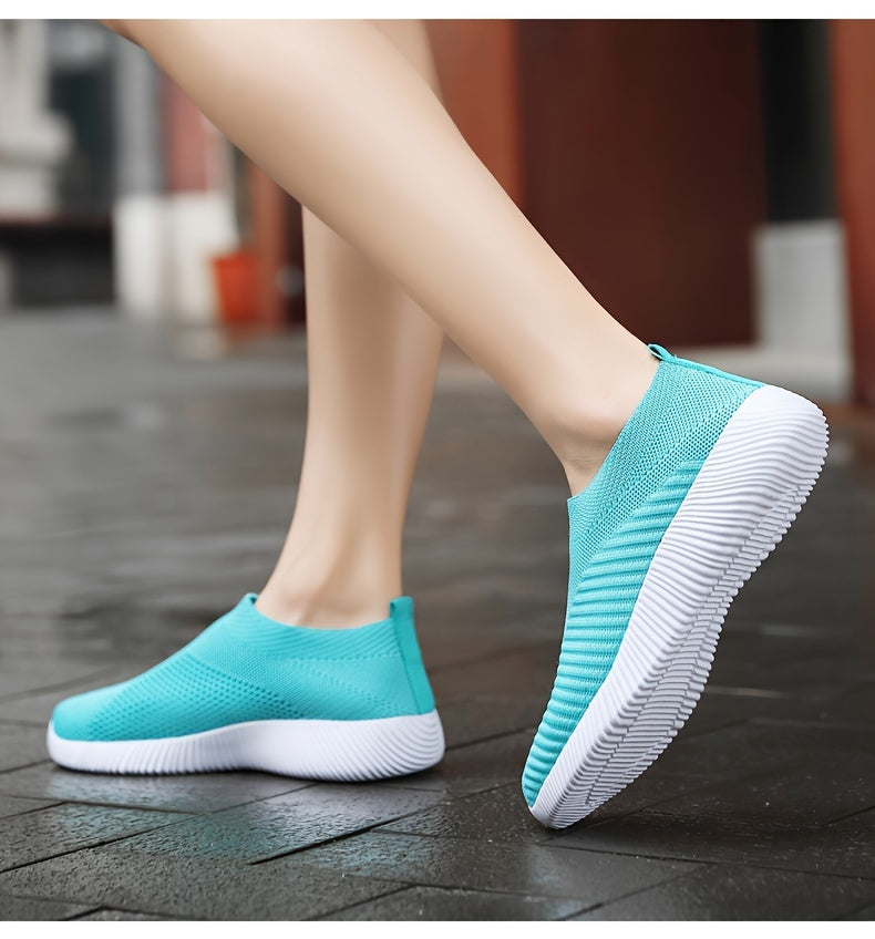 Women's Casual Sneakers, Lightweight Soft Bottom Running Shoes, Breathable Slip-on Walking Shoes plus size