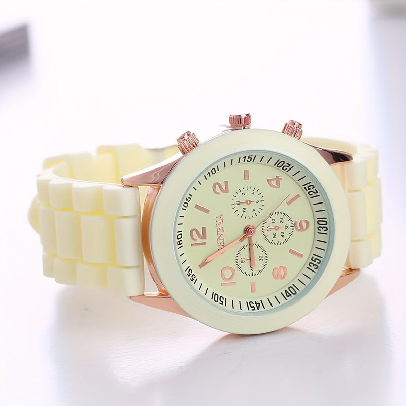 Minimalist Silicone Casual Quartz Watch Women Crystal Silicone Watches Wrist Watch