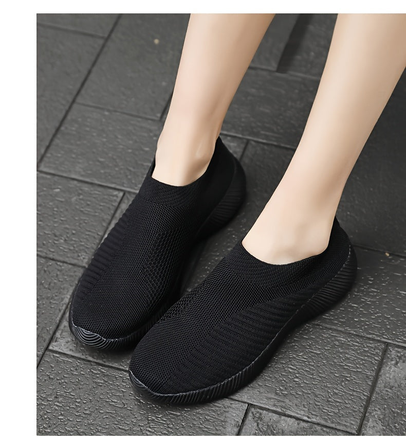Women's Casual Sneakers, Lightweight Soft Bottom Running Shoes, Breathable Slip-on Walking Shoes plus size