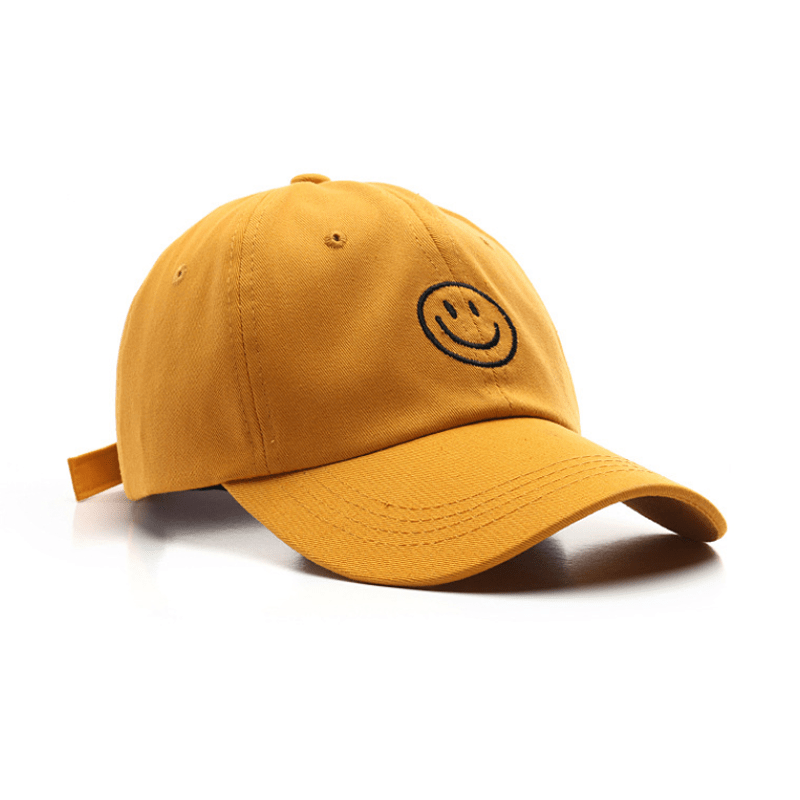 1pc Mens Classic Smile Face Baseball Cap - Soft Cotton, Lightweight, Adjustable, Sunscreen, Embroidered Lettering, Ideal Gift for Daily Casual Wear