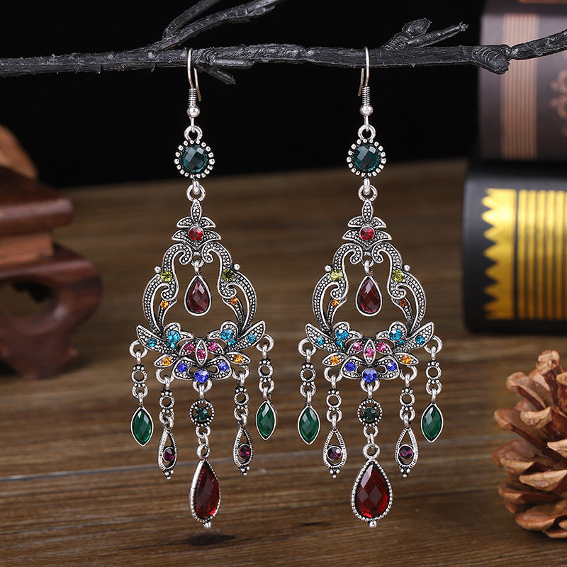 Elegant Vintage Textured Water Drop Earrings | Chic & Lightweight Longline Design | Sophisticated Fashion Accessory