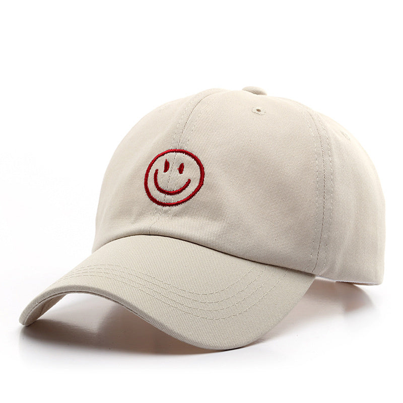 1pc Mens Classic Smile Face Baseball Cap - Soft Cotton, Lightweight, Adjustable, Sunscreen, Embroidered Lettering, Ideal Gift for Daily Casual Wear