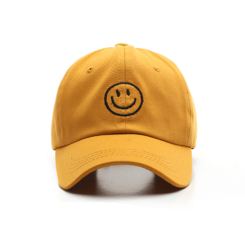 1pc Mens Classic Smile Face Baseball Cap - Soft Cotton, Lightweight, Adjustable, Sunscreen, Embroidered Lettering, Ideal Gift for Daily Casual Wear