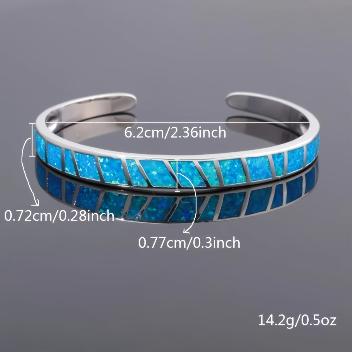 One Unique Vintage-Inspired Classic Blue Cuff Bangle - Timeless Elegant Design, Trendy Accessory, New Arrival 2023, Perfect for Any Occasion
