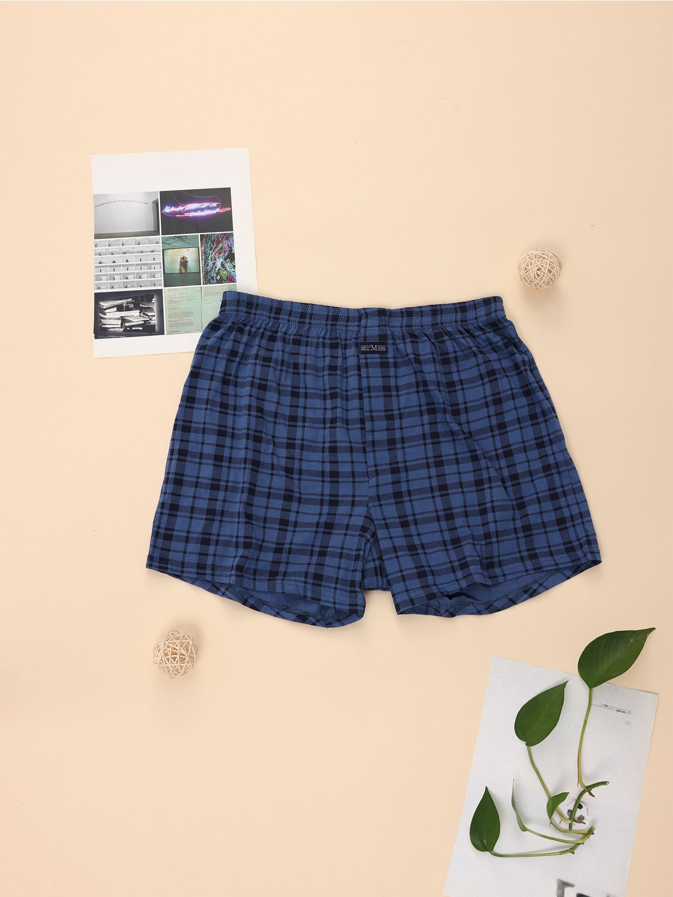 Men's cotton Comfortable Plaid Boxers Underwear