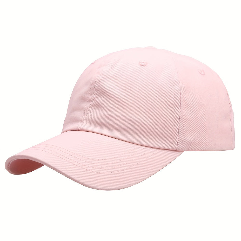 1pc Men&Women's Vintage Simple Solid Adjustable Curved Brim Baseball Cap For Outdoor