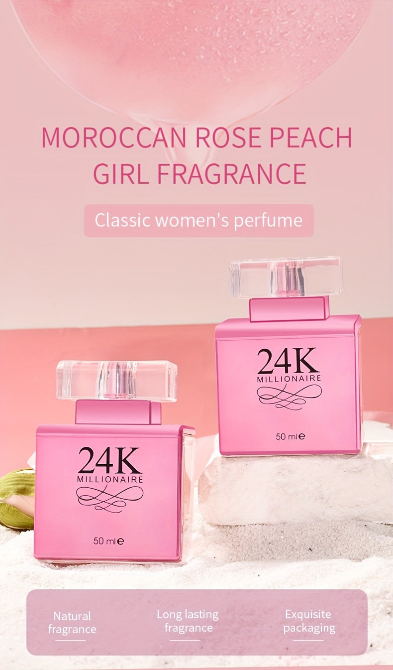 1.7oz Women's Perfume Spray, Long-Lasting Fruity Scent in Pink Bottle, Exudes Charm and Elegance for Any Occasion---The Perfect Gift