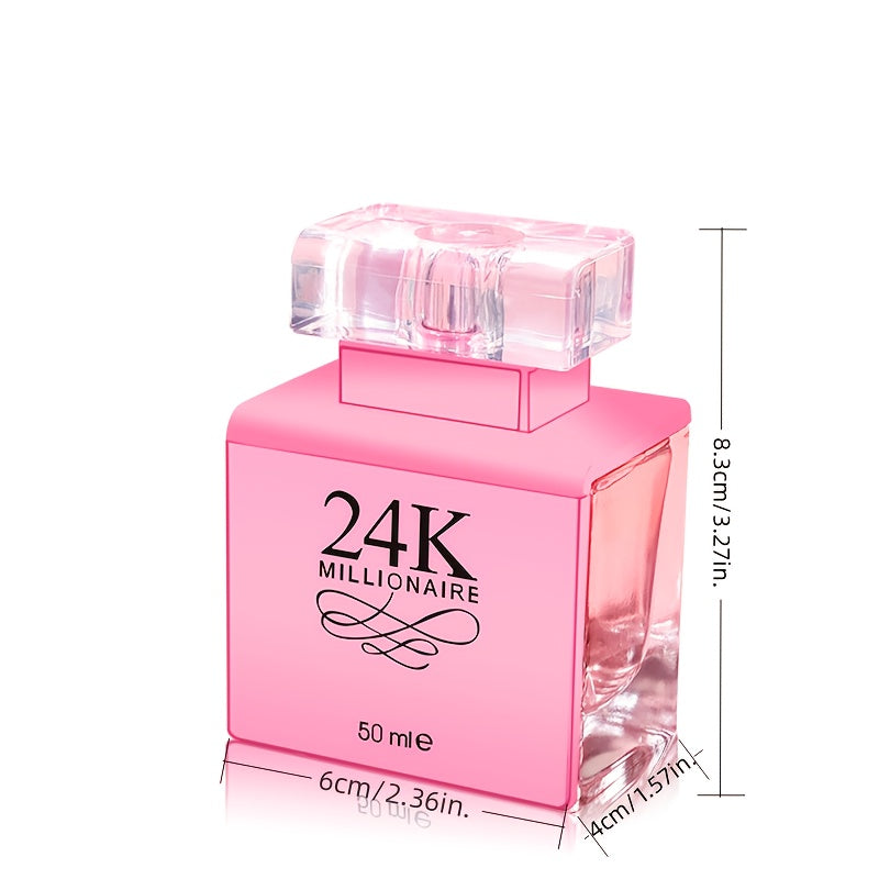 1.7oz Women's Perfume Spray, Long-Lasting Fruity Scent in Pink Bottle, Exudes Charm and Elegance for Any Occasion---The Perfect Gift
