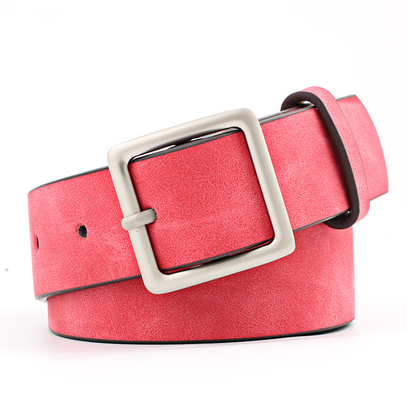 Women PU Belts For Jeans Luxury Brand Designer Belts Female Square Metal Pin Buckle Belt