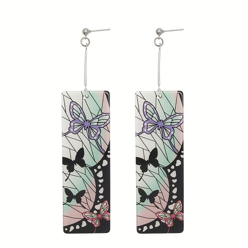 Anime Butterfly Acrylic Drop Dangle Earrings Cosplay Accessories For Women