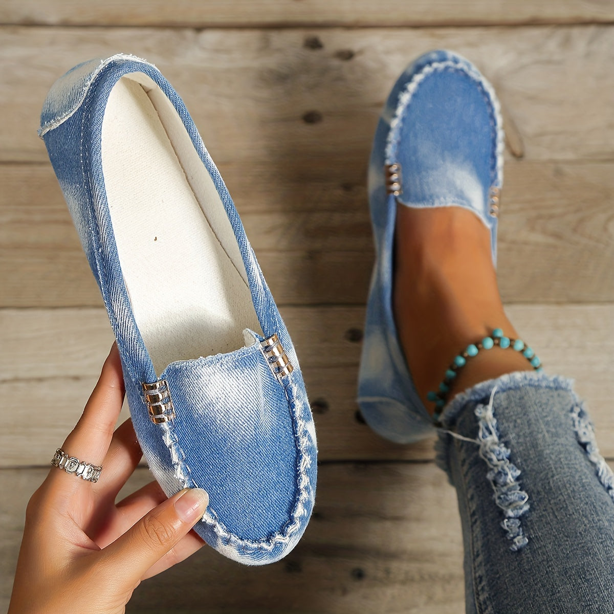 Comfortable Solid Women's Round Toe Loafers, Slip On Shoes, Women's Footwear