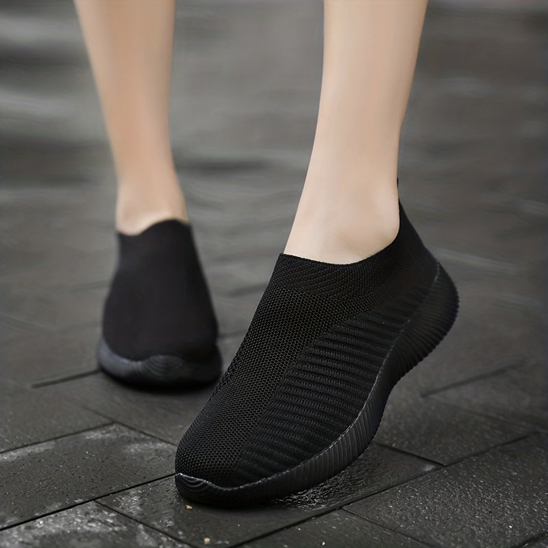 Women's Casual Sneakers, Lightweight Soft Bottom Running Shoes, Breathable Slip-on Walking Shoes plus size