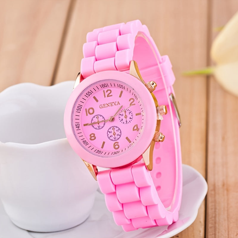 Minimalist Silicone Casual Quartz Watch Women Crystal Silicone Watches Wrist Watch