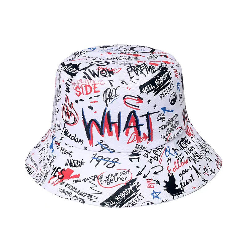 1pc Trendy Men's Graffiti Bucket Hat for Street Style and Hip Hop Fashion