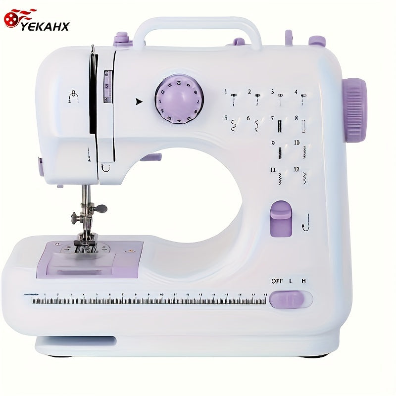 Portable Electric Sewing Machine Professional Version, With 12 Thread Patterns, Adjustable Speed, Overlock, Sewing Machine Parents, Beginners, Enthusiasts, Lightweight, Easy To Use, Very Suitable For Repair DIY, Handmade