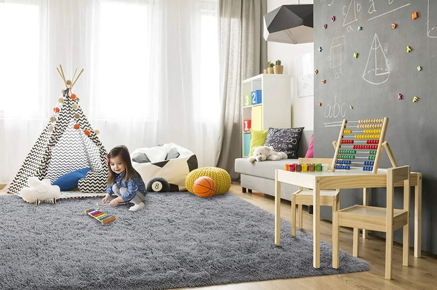 Plush Carpets Fluffy Ultra Soft Indoor Modern Area Rugs Living Room Play Mats For Children Bedroom Home Decor Nursery Rug