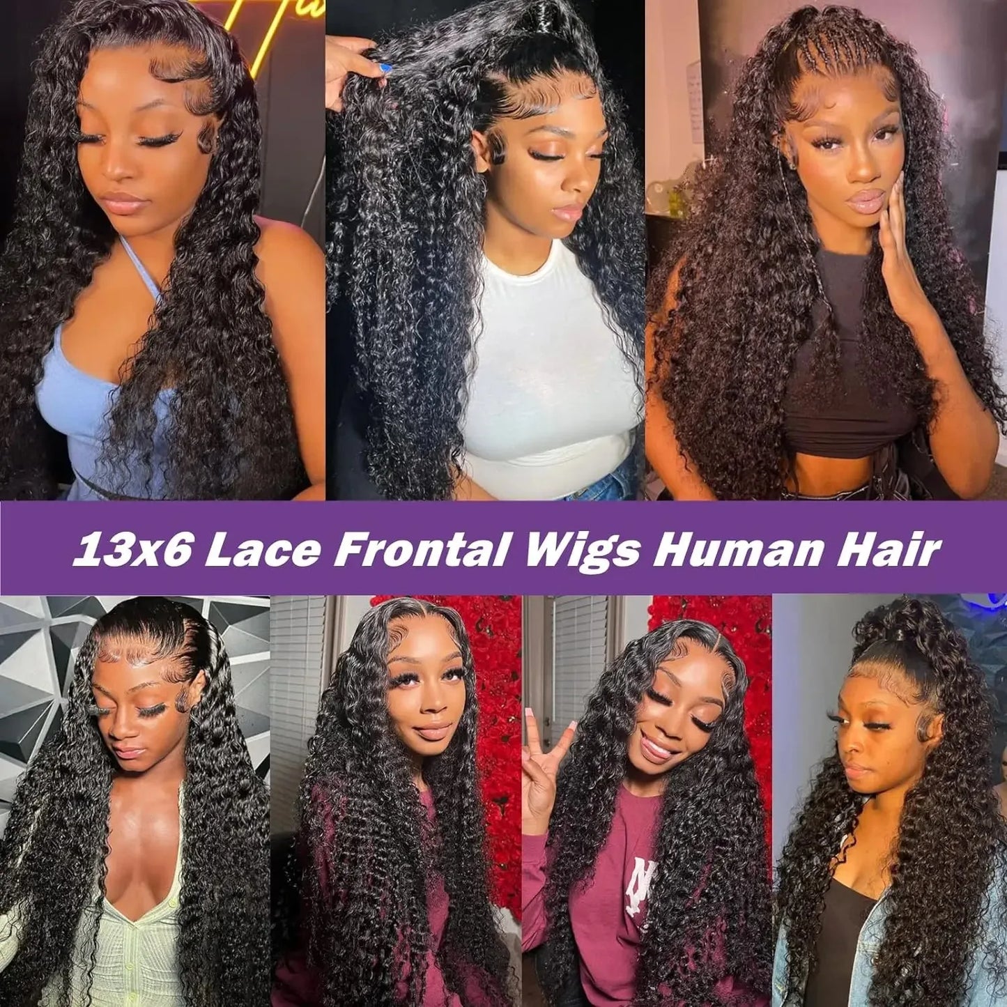 YKB Deep Wave 13x6 HD Lace Front Human Hair Wig Water Wave 30 Inch 13x4 Lace Frontal Wig 200% Brazilian Curly Wigs For Women