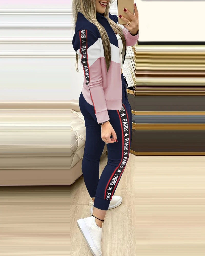 2025 Tracksuit suits 2 Piece Set Zipper Jacket+Long Pants Sports Suit Female Sweatshirt Sportswear Suit for Woman Clothing