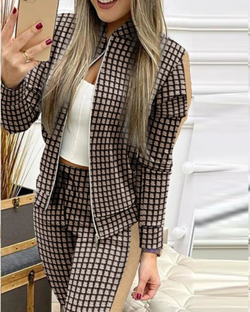 2025 Tracksuit suits 2 Piece Set Zipper Jacket+Long Pants Sports Suit Female Sweatshirt Sportswear Suit for Woman Clothing