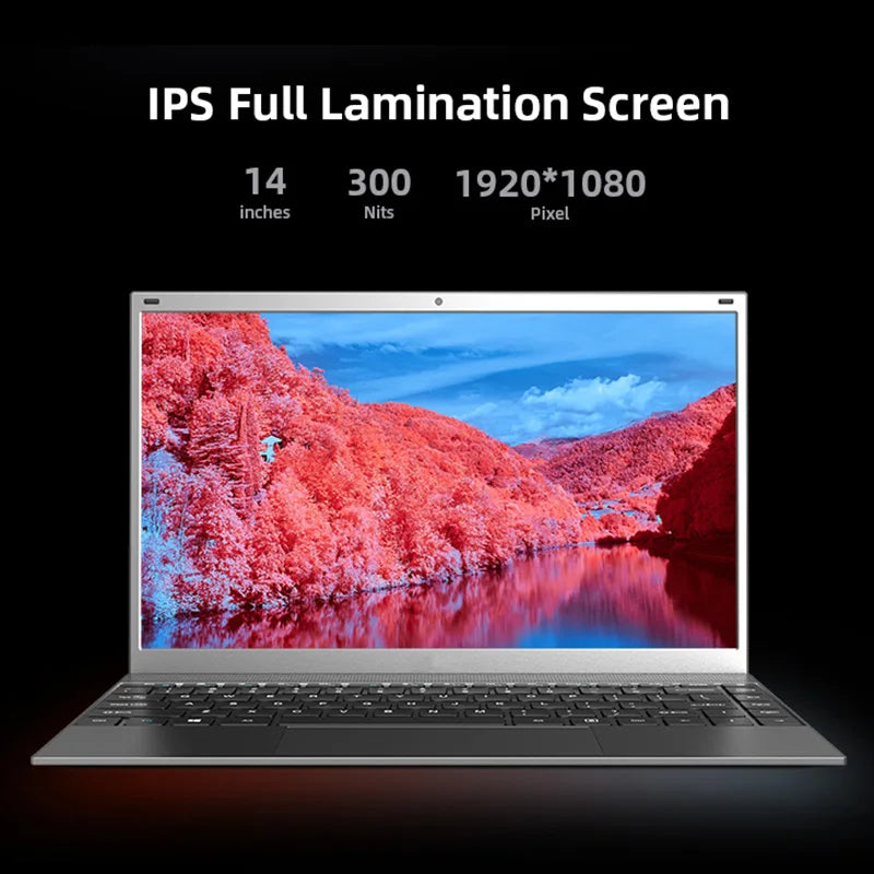 Brand New Laptops 14 Inch 1920x1080 IPS Screen Intel CPU 8GB 256GB Cheapest Laptops Brand New