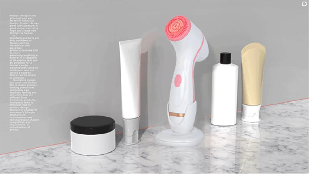 Facial Cleansing Brush Sonic Electric Face Cleanser Waterproof Soft Deep Pore Massage 3 Heads 4 Modes Blackhead Remover Machine