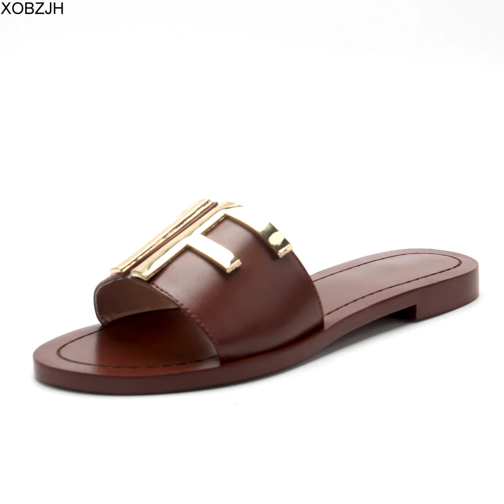 designer slides G flip flops mule Shoes slippers women sandal luxury 2019 shoes woman ladies summer leather flat slippers US 11