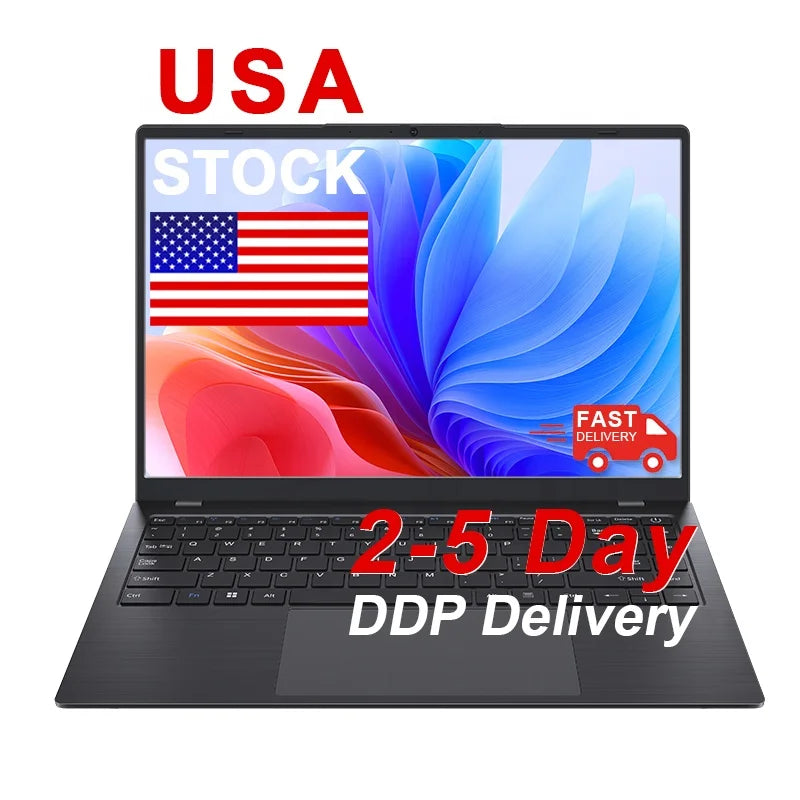 DDP USA Stock 256GB Ssd 8GB Ram 14 Inch New Laptop windows 11 Pro Laptops Brand New Personal and Home Laptops