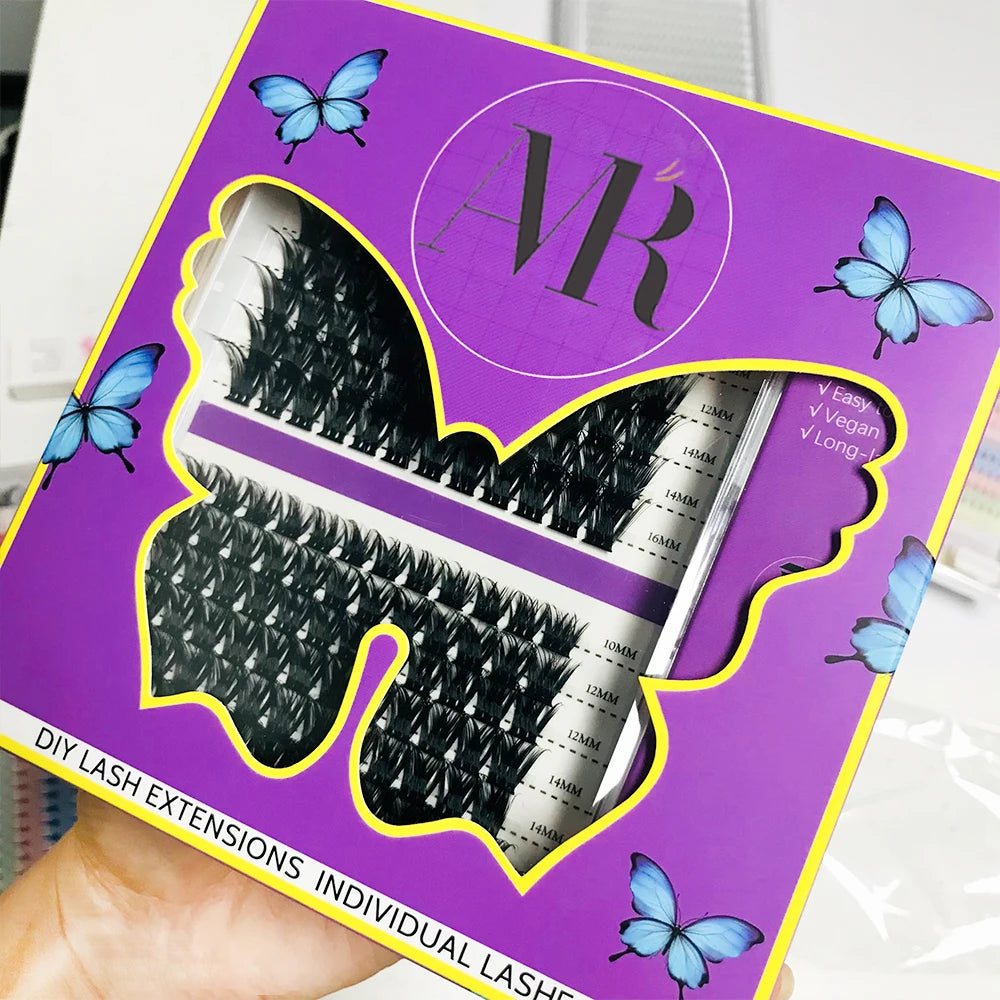 US Local Stock Eye Lash Cluster DIY Individual Lash Cluster Kit C Curl Eyelash Clusters Extensions Kit Custom Logo