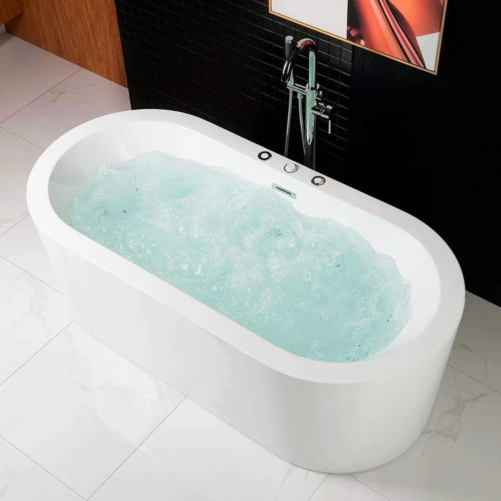 Indoor Massage Bathtub Free Standing Bath Acrylic Hot Spa Bathtubs Modern Style Bathtub for Adults