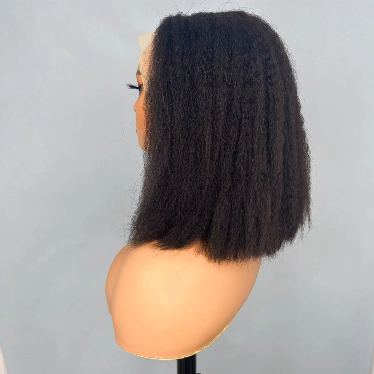 High Quality Human Hair Kinky Straight 4x4 HD Lace Closure Wig 4C Edge Baby Hair Brazilian Bob 13x4 Lace Frontal Glueless Wigs